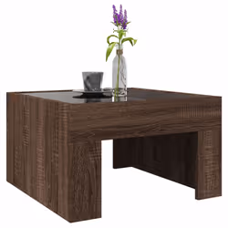 vidaXL Coffee Table with Infinity LED Hall Tea End Table Side Table Sonoma Oak - brown oak, 50 x 50 x 30 cm - Additional view 4