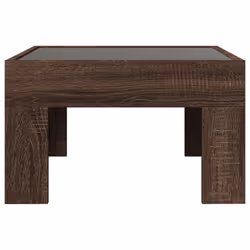 vidaXL Coffee Table with Infinity LED Hall Tea End Table Side Table Sonoma Oak - brown oak, 50 x 50 x 30 cm - Additional view 5