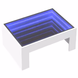 vidaXL Coffee Table with Infinity LED Hall Tea End Table Side Table Sonoma Oak - white, 70 x 50 x 30 cm - Additional view 2