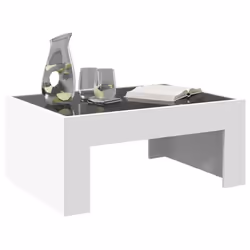 vidaXL Coffee Table with Infinity LED Hall Tea End Table Side Table Sonoma Oak - white, 70 x 50 x 30 cm - Additional view 4