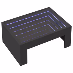 vidaXL Coffee Table with Infinity LED Hall Tea End Table Side Table Sonoma Oak - black, 70 x 50 x 30 cm - Additional view 2