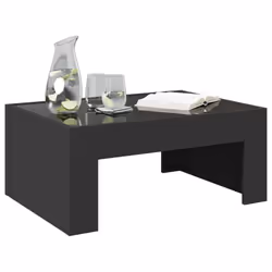 vidaXL Coffee Table with Infinity LED Hall Tea End Table Side Table Sonoma Oak - black, 70 x 50 x 30 cm - Additional view 4