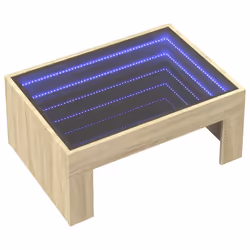 vidaXL Coffee Table with Infinity LED Hall Tea End Table Side Table Sonoma Oak - sonoma oak, 70 x 50 x 30 cm - Additional view 2