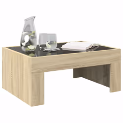 vidaXL Coffee Table with Infinity LED Hall Tea End Table Side Table Sonoma Oak - sonoma oak, 70 x 50 x 30 cm - Additional view 4
