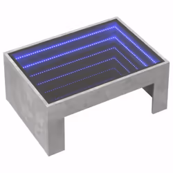 vidaXL Coffee Table with Infinity LED Hall Tea End Table Side Table Sonoma Oak - concrete grey, 70 x 50 x 30 cm - Additional view 2