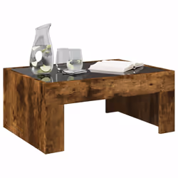vidaXL Coffee Table with Infinity LED Hall Tea End Table Side Table Sonoma Oak - smoked oak, 70 x 50 x 30 cm - Additional view 4