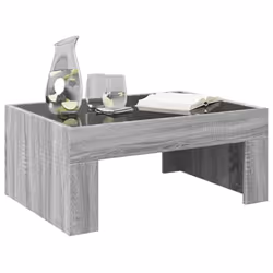 vidaXL Coffee Table with Infinity LED Hall Tea End Table Side Table Sonoma Oak - grey sonoma, 70 x 50 x 30 cm - Additional view 4