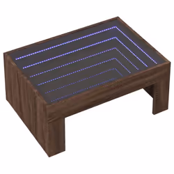 vidaXL Coffee Table with Infinity LED Hall Tea End Table Side Table Sonoma Oak - brown oak, 70 x 50 x 30 cm - Additional view 2