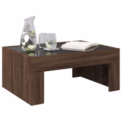 vidaXL Coffee Table with Infinity LED Hall Tea End Table Side Table Sonoma Oak - brown oak, 70 x 50 x 30 cm - Additional view 4