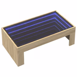 vidaXL Coffee Table with Infinity LED Hall Tea End Table Side Table Sonoma Oak - sonoma oak, 90 x 50 x 30 cm - Additional view 2