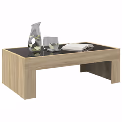 vidaXL Coffee Table with Infinity LED Hall Tea End Table Side Table Sonoma Oak - sonoma oak, 90 x 50 x 30 cm - Additional view 4