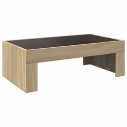 vidaXL Coffee Table with Infinity LED Hall Tea End Table Side Table Sonoma Oak - sonoma oak, 90 x 50 x 30 cm - Additional view 7