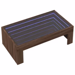 vidaXL Coffee Table with Infinity LED Hall Tea End Table Side Table Sonoma Oak - brown oak, 90 x 50 x 30 cm - Additional view 2