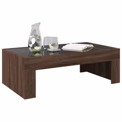 vidaXL Coffee Table with Infinity LED Hall Tea End Table Side Table Sonoma Oak - brown oak, 90 x 50 x 30 cm - Additional view 4