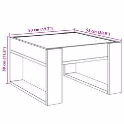 vidaXL Coffee Table with Infinity LED Hallway Tea End Table Side Table Black - smoked oak, 50 x 53 x 30 cm - Additional view 3