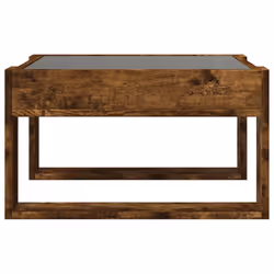 vidaXL Coffee Table with Infinity LED Hallway Tea End Table Side Table Black - smoked oak, 50 x 53 x 30 cm - Additional view 5