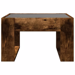 vidaXL Coffee Table with Infinity LED Hallway Tea End Table Side Table Black - smoked oak, 50 x 53 x 30 cm - Additional view 6