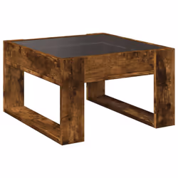 vidaXL Coffee Table with Infinity LED Hallway Tea End Table Side Table Black - smoked oak, 50 x 53 x 30 cm - Additional view 7