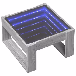 vidaXL Coffee Table with Infinity LED Hallway Tea End Table Side Table Black - grey sonoma, 50 x 53 x 30 cm - Additional view 2