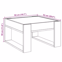 vidaXL Coffee Table with Infinity LED Hallway Tea End Table Side Table Black - grey sonoma, 50 x 53 x 30 cm - Additional view 3