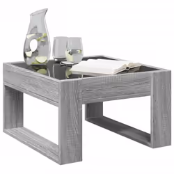 vidaXL Coffee Table with Infinity LED Hallway Tea End Table Side Table Black - grey sonoma, 50 x 53 x 30 cm - Additional view 4