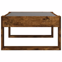 vidaXL Coffee Table with Infinity LED Hallway Tea End Table Side Table Black - smoked oak, 70 x 53 x 30 cm - Additional view 6