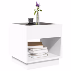 vidaXL Coffee Table with Infinity LED Hallway End Table Accent Side Table - white, 50 x 50 x 50 cm - Additional view 4