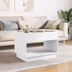 vidaXL Coffee Table with Infinity LED Hallway End Table Accent Side Table - white, 70 x 50 x 50 cm - Additional view 2