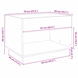 vidaXL Coffee Table with Infinity LED Hallway End Table Accent Side Table - white, 70 x 50 x 50 cm - Additional view 3