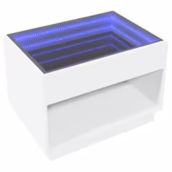 vidaXL Coffee Table with Infinity LED Hallway End Table Accent Side Table - white, 70 x 50 x 50 cm - Additional view 4