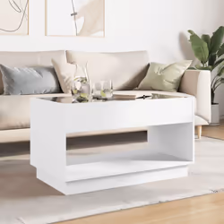 vidaXL Coffee Table with Infinity LED Hallway End Table Accent Side Table - white, 90 x 50 x 50 cm - Additional view 2