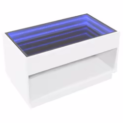 vidaXL Coffee Table with Infinity LED Hallway End Table Accent Side Table - white, 90 x 50 x 50 cm - Additional view 4