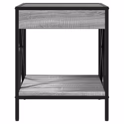 vidaXL Coffee Table with Infinity LED Hallway End Table Side Table Sonoma Oak - grey sonoma, 40 x 40 x 49 cm - Additional view 5