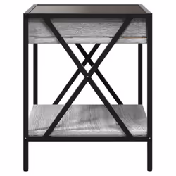 vidaXL Coffee Table with Infinity LED Hallway End Table Side Table Sonoma Oak - grey sonoma, 40 x 40 x 49 cm - Additional view 6