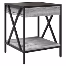 vidaXL Coffee Table with Infinity LED Hallway End Table Side Table Sonoma Oak - grey sonoma, 40 x 40 x 49 cm - Additional view 7