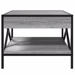 vidaXL Coffee Table with Infinity LED Hallway End Table Side Table Sonoma Oak - grey sonoma, 50 x 50 x 38 cm - Additional view 5