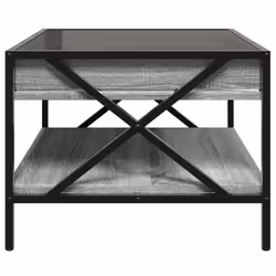 vidaXL Coffee Table with Infinity LED Hallway End Table Side Table Sonoma Oak - grey sonoma, 50 x 50 x 38 cm - Additional view 6