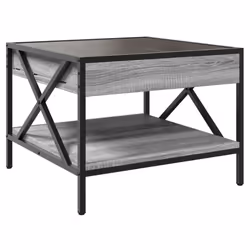 vidaXL Coffee Table with Infinity LED Hallway End Table Side Table Sonoma Oak - grey sonoma, 50 x 50 x 38 cm - Additional view 7