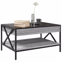 vidaXL Coffee Table with Infinity LED Hallway End Table Side Table Sonoma Oak - grey sonoma, 70 x 50 x 38 cm - Additional view 4