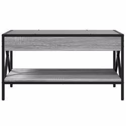 vidaXL Coffee Table with Infinity LED Hallway End Table Side Table Sonoma Oak - grey sonoma, 70 x 50 x 38 cm - Additional view 5