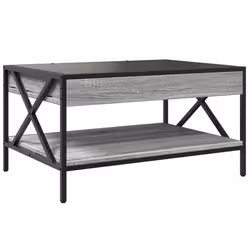 vidaXL Coffee Table with Infinity LED Hallway End Table Side Table Sonoma Oak - grey sonoma, 70 x 50 x 38 cm - Additional view 7