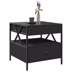 vidaXL Coffee Table with Infinity LED Hallway Accent End Table Side Table - black, 50 x 50 x 51 cm - Additional view 4