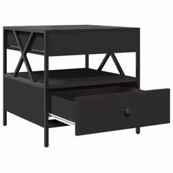 vidaXL Coffee Table with Infinity LED Hallway Accent End Table Side Table - black, 50 x 50 x 51 cm - Additional view 6