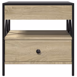 vidaXL Coffee Table with Infinity LED Hallway Accent End Table Side Table - sonoma oak, 50 x 50 x 51 cm - Additional view 5