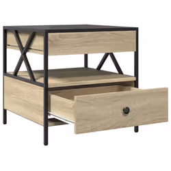vidaXL Coffee Table with Infinity LED Hallway Accent End Table Side Table - sonoma oak, 50 x 50 x 51 cm - Additional view 6