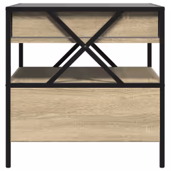 vidaXL Coffee Table with Infinity LED Hallway Accent End Table Side Table - sonoma oak, 50 x 50 x 51 cm - Additional view 7