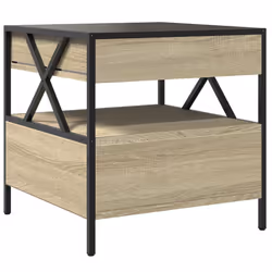vidaXL Coffee Table with Infinity LED Hallway Accent End Table Side Table - sonoma oak, 50 x 50 x 51 cm - Additional view 8