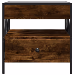 vidaXL Coffee Table with Infinity LED Hallway Accent End Table Side Table - smoked oak, 50 x 50 x 51 cm - Additional view 5