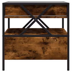 vidaXL Coffee Table with Infinity LED Hallway Accent End Table Side Table - smoked oak, 50 x 50 x 51 cm - Additional view 7