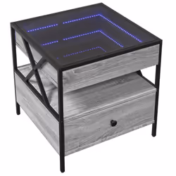 vidaXL Coffee Table with Infinity LED Hallway Accent End Table Side Table - grey sonoma, 50 x 50 x 51 cm - Additional view 2